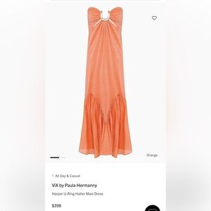 ViX by Paula Hermanny Orange Harper U-Ring Halter Maxi Dress